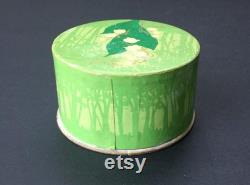 Antique Renaud Paris 1817 Cardboard Powder Box with Finest Face Powder in the World Still has Powder and Applicator