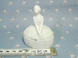 Antique Rococo Lady Powder box Lid, German Porcelain Powder Box, Rococo style, Altered Art , Hertwig Germany circa 1920, art supply 2.55