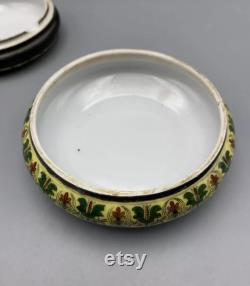Antique Royal Bayreuth Black Corinthianware Powder Box As Is Greek Revival