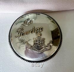 Antique Royal Palace Hotel, Silver Plate Powder Box Guest Gift, Hotel Silver