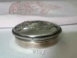 Antique Royal Palace Hotel, Silver Plate Powder Box Guest Gift, Hotel Silver