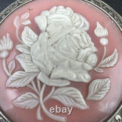 Antique Silver 875 Roses Powder Box Soviet Era