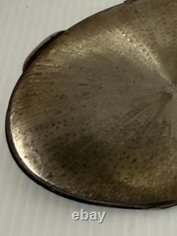 Antique Silver Plated Powder Compact Case Vintage Art Deco Makeup Mirror Box