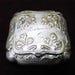 Antique Silver Powder Mini Box, European Embossed Box With Mirror, French Made Box Home Office Decor