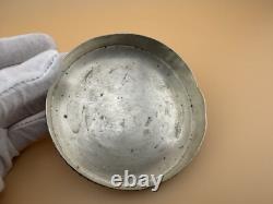 Antique Silver Vanity Face Puff Powder Box Compact Case with Mirror