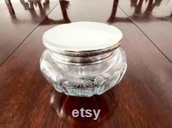 Antique Sterling Silver and Cut Glass Powder Jar No Monogram