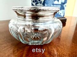 Antique Sterling Silver and Cut Glass Powder Jar No Monogram