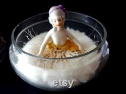 Antique Swansdown Powder Puff Half Doll 1920s 1930s