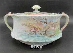 Antique T and V France Round Lidded Tureen with Seashells circa 1914