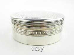 Antique Tiffany and Co Dresser Box, 1910s Sterling Silver Embossed Scrolls Powder Holder, Belle Epoque Moore Era Design