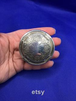 Antique Tiffany and Co Sterling Silver Powder Pill box 17415A Markers 2040 monogrammed
