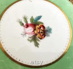 Antique Vanity Jar Compact Hand Painted