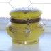 Antique Victorian Enameled Yellow Glass Powder Jar