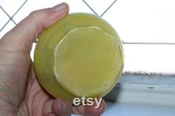 Antique Victorian Enameled Yellow Glass Powder Jar