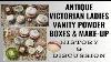 Antique Victorian Glass Powder Box Collection Fashion Etiquette Rules U0026 Make Up History Discussion