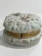 Antique Victorian Wavecrest Swirl Hinged Enameled Glass Powder Box 7in X 4in