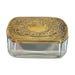 Antique WMF Vanity Jar Victorian Cut Crystal 1880s Brass Lid Soap Dish Trinket Box Rococo