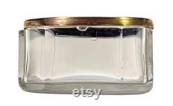 Antique WMF Vanity Jar Victorian Cut Crystal 1880s Brass Lid Soap Dish Trinket Box Rococo