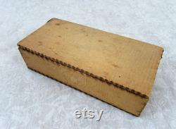 Antique Wizard Brand Flemish Art Pyrography Wood Box by LF Grammes glove box, tie box, hanky box