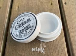 Antique c1800s William Inman and Co Ltd. of Edinburgh and Leith Cold Cream of Roses Porcelain Dresser Jar with Lid Retro Vanity
