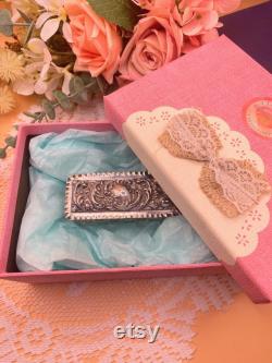 Antique cut-glass and solid sterling silver vanity trinket box Edwardian 1901 Art nouveaux Dressing Table Jar. FREE shipping and gift box