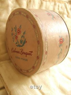 Antique, edwardian dusting powder box, cardboard, floral printed.