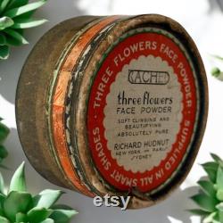Antique face powder box Art Nouveau design Three Flowers Face Powder by Richard Hudnut