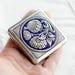 Antique powder box WILD FLOWERS, Vintage Soviet compact mirror, Pill box from Ukraine
