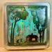 Antique powder compact, Art Deco powder compact, butterfly wing, hand painted compact, French powder compact