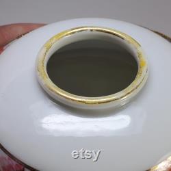 Antique pre-1921 Nippon footed Hair Receiver and Powder Dish Trinket Box Hand painted Porcelain Vanity set Japan