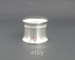 Antique sterling silver powder jar with gilded lid, perfectly plain, Birmingham, 1912