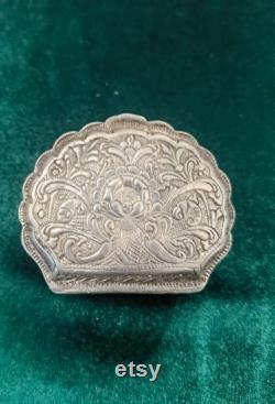 Antique unique Ottoman powder box, handmade silver filigree powder box, XIX century powder box