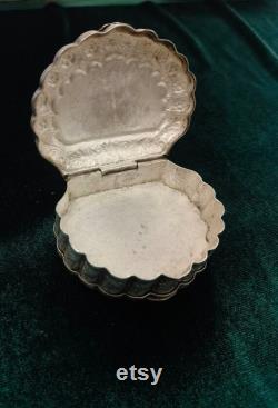 Antique unique Ottoman powder box, handmade silver filigree powder box, XIX century powder box