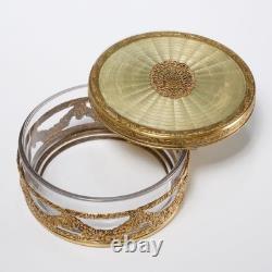 Apollo Vanity Set Ormolu Filigree Seashell Mirror Brush Trinket Boxes Jar 4pc
