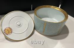 Arrigo Finzi Italy Porcelain 24K Gold Lidded Powder Vanity French Powder Box