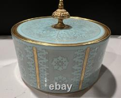 Arrigo Finzi Italy Porcelain 24K Gold Lidded Powder Vanity French Powder Box