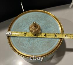 Arrigo Finzi Italy Porcelain 24K Gold Lidded Powder Vanity French Powder Box
