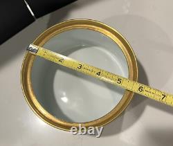Arrigo Finzi Italy Porcelain 24K Gold Lidded Powder Vanity French Powder Box