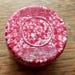 Art Deco 1920s Bakelite red and white box for ladies' face powder. screw lid- full working order. 2 1 8 dia. X 1 5 16 tall Collector 11