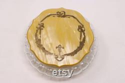 Art Deco 3pc Pyralin Celluloid Powder Trinket Jewelry Box Antique 1920's