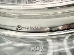 Art Deco Cut Glass Powder Bowl with Sterling Silver Lid, Adie Brothers, Birmingham, 1937