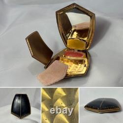 Art Deco Elgin American Compact Greek Key Design Mirrored Powder Box