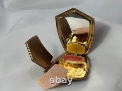 Art Deco Elgin American Compact Greek Key Design Mirrored Powder Box