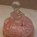 Art Deco Glass Pink Powder Puff Vanity Glass Lady Victorian