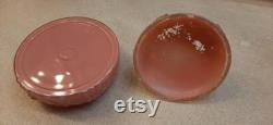 Art Deco Glass Pink Powder Puff Vanity Glass Lady Victorian