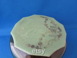 Art Deco Glass Powder Jar With Celluloid Lid