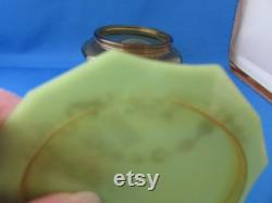 Art Deco Glass Powder Jar With Celluloid Lid