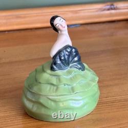 Art Deco Half Doll Ceramic Powder Box, 1930's