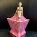 Art Deco Half Doll Covered Dresser Jar Powder Box Bavaria Pink Lady