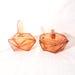 Art Deco Old Rose Coloured Czech Glass Dressing Table Pots